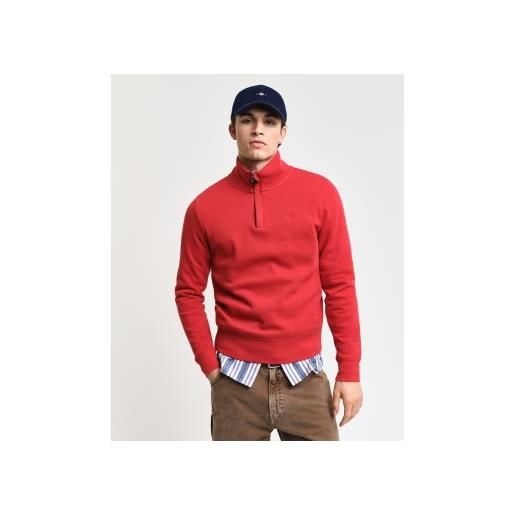Gant per uomo. 2068028 felpa con mezza zip sacker rib rossa [3170624], rosso, casual, cotone
