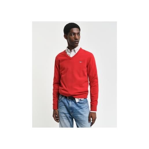Gant per uomo. 87212 maglia scollo a v in finissima lana di pecora rossa [3170962], rosso, casual