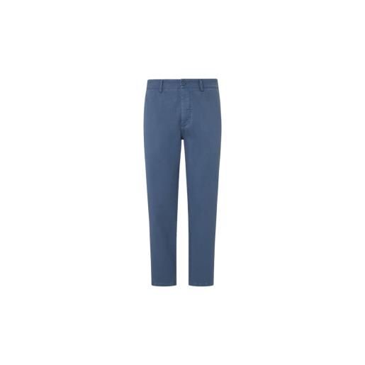 Pepe Jeans per uomo. Pm211768 pantaloni chino regolari in tela blu [3183724], casual, cotone