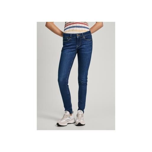 Pepe Jeans per donna. Pl204583dp6 jeans aderenti blu lw [3185219], casual, cotone, denim, sostenibile