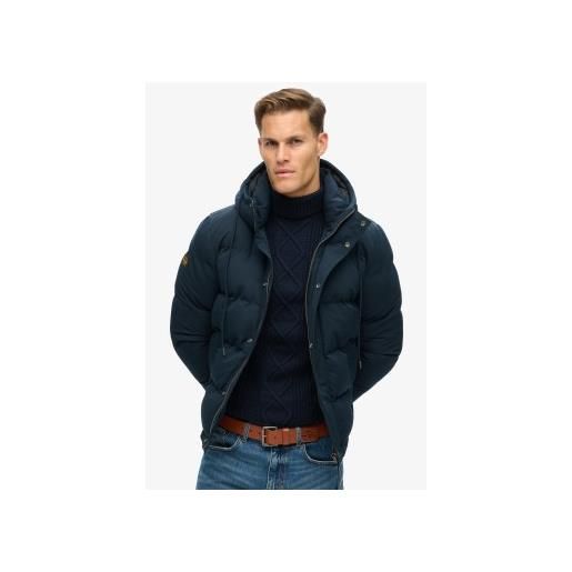 Superdry per uomo. M5011743a giacca corta con cappuccio everest blu [3292575], casual, poliestere