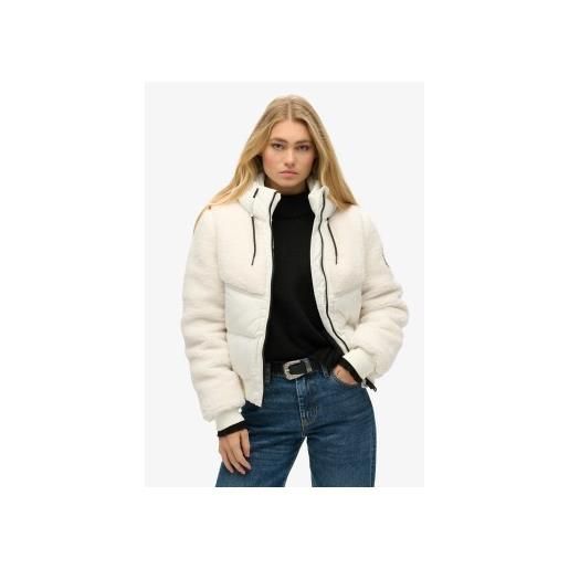 Superdry per donna. W5011758a giacca ibrida everest, bianco sporco [3189378], casual, poliestere