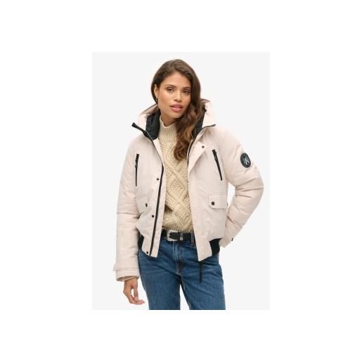 Superdry per donna. W5011824a giubbotto bomber trapuntato grigio city [3189431], casual, polister riciclato, sostenibile