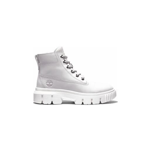 Timberland per donna. Tb0a5rpr0321 stivali in pelle a metà polpaccio con lacci grigi [3197092], basso, stringhe, casual, grigio