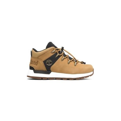 Timberland per ragazzo. Tb0a6bxdejs1 sneakers sprint trekker mid-top in pelle con lacci gialle [3197291], basso, stringhe, casual, sportivo, 