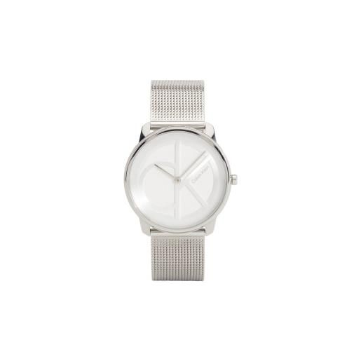 Calvin Klein per uomo. 25200032 orologio iconico in maglia bianca [3205778], bianco, casual, braccialetto, acciaio inossidabile