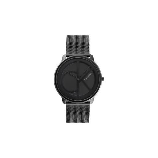 Calvin Klein per uomo. 25200028 orologio iconico in maglia nera [3205781], nero, casual, braccialetto, acciaio inossidabile