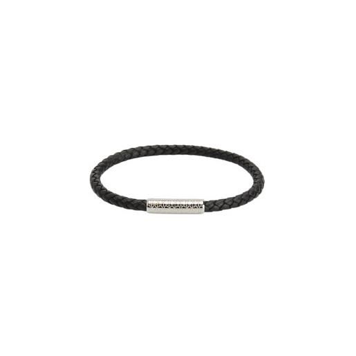Calvin Klein per uomo. 35000101 bracciale in pelle nera avvolto e intrecciato [3205795], nero, casual, acciaio inossidabile