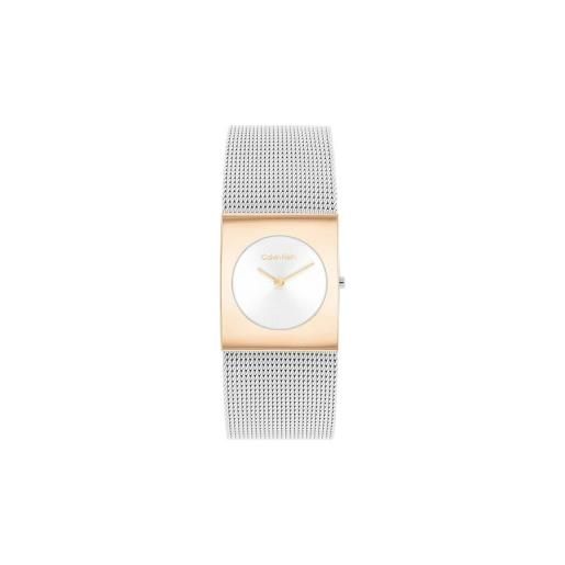 Calvin Klein per donna. 25100063 orologio ck pulse argento, oro rosa [3208435], casual, braccialetto, acciaio inossidabile