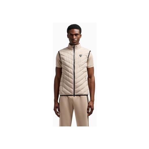 EA7 per uomo. 8npq02_pne1z gilet imbottito pieghevole in tessuto tecnico beige [3218783], casual, poliestere