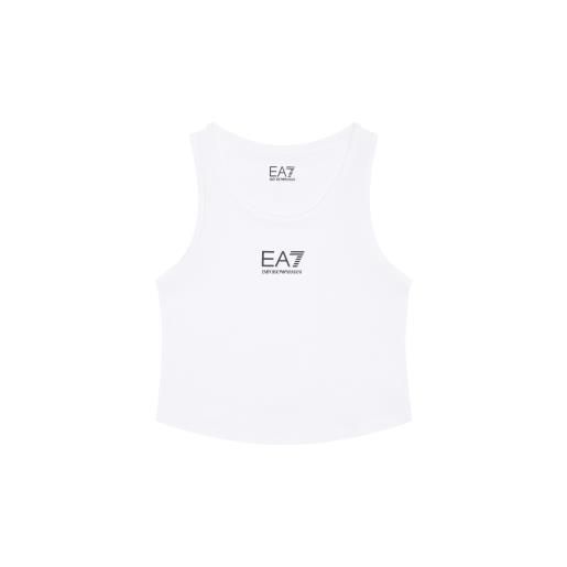 EA7 per ragazza. 7g000110_af12509 top tennis pro in tessuto tecnico ventus7 bianco [3222052], casual, sportivo, multisport, poliestere, senz