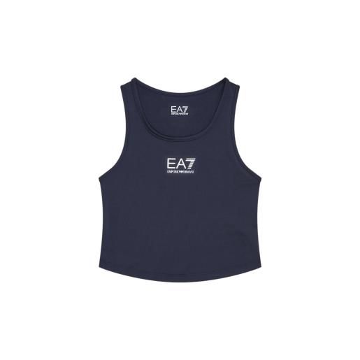 EA7 per ragazza. 7g000110_af12509 top tennis pro in tessuto tecnico ventus7 blu navy [3222053], casual, sportivo, multisport, poliestere, se