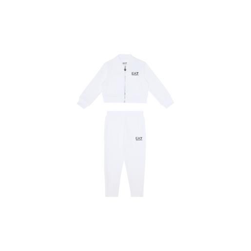 EA7 per ragazza. 7g000111_af12114 tuta in tessuto tecnico ventus7 tennis pro bianca [3222054], bianco, casual, sportivo, multisport, poliest