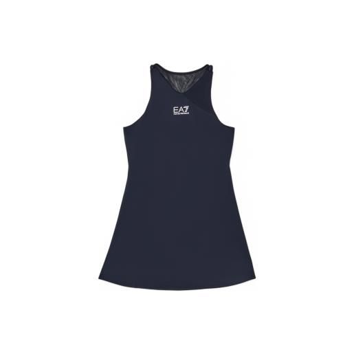 EA7 per ragazza. 8nfa51_fjgbz abito tennis pro in tessuto tecnico ventus7 blu navy [3222061], sportivo, tennis / paddle tennis, poliestere, 