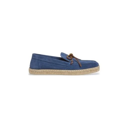 Hackett London per uomo. Hms21489 espadrillas altea laces in pelle blu [3222673], basso, camoscio, stringhe, casual