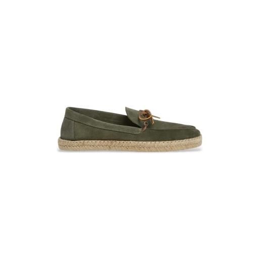 Hackett London per uomo. Hms21489 espadrillas altea laces in pelle verde [3222678], basso, camoscio, nessuno, casual