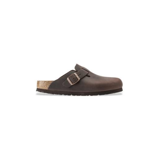 Birkenstock per uomo. 860131 zoccoli in pelle boston marrone [3242906], basso, nessuno, casual