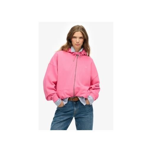 Superdry per donna. W2012350a felpa con cerniera pink studios [3245543], casual, rosa, polister riciclato, sostenibile