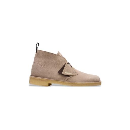 Clarks per uomo. 26180643 stivali in pelle beige del deserto [3228496], basso, camoscio, stringhe, casual