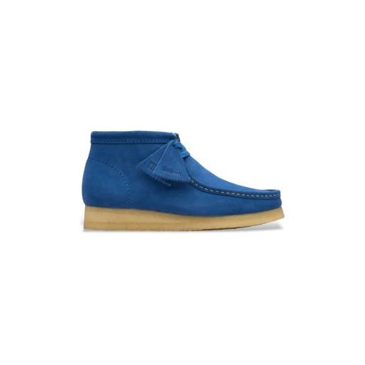 Clarks per uomo. 26181134 stivali in pelle blu wallabee [3228567], basso, camoscio, stringhe, casual