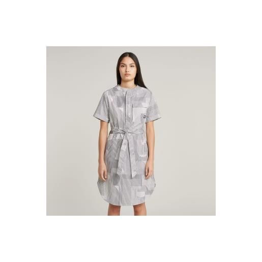 G-Star per donna. D26157-d386-h066 abito grigio con cintura e spacchi laterali [3248104], casual, cotone, manica corta