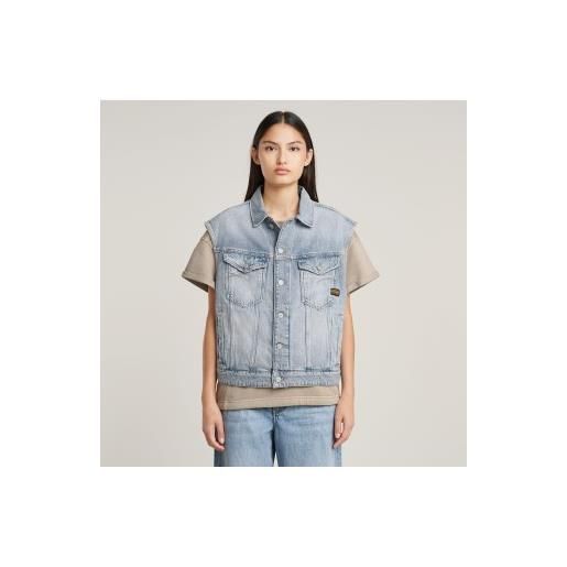 G-Star per donna. D26291-d943-h133 giacca in denim blu rilassata [3248125], casual, cotone, senza maniche / cinghie