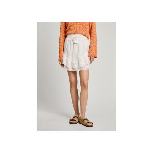 Pepe Jeans per donna. Pl901188 gonna corta elena [3229638], bianco, casual, cotone