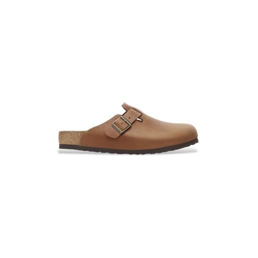 Birkenstock per uomo. 1028310 zoccoli boston in pelle marrone [3249938], basso, nessuno, casual
