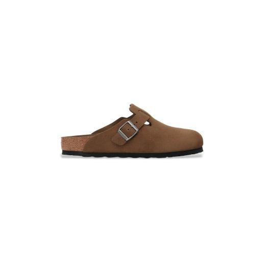 Birkenstock unisex. 1030861 zoccoli boston in pelle marrone intrecciata [3249940], basso, nessuno, casual