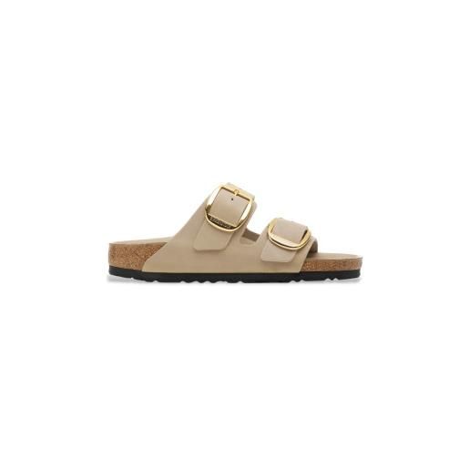 Birkenstock per donna. 1030395 sandali arizona con fibbia grande in pelle beige [3249942], basso, nessuno, casual