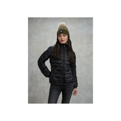 Blauer per donna. 25wbldc03095 piumino con motivo a onde camellia nero [3250147], casual, poliamide