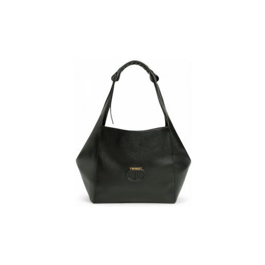 Twinset per donna. 252tb7272 borsa martellata nera [3250182], nero, casual, pelle