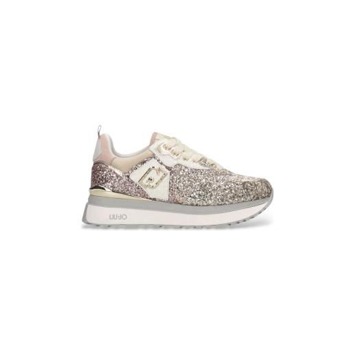 Liu Jo per donna. Bf5009tx007s3811 sneakers con plateau glitterate rosa [3250341], 3 a 5cm, stringhe, casual