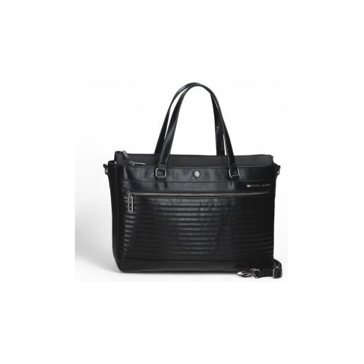 Pepe Jeans unisex. 7156641 borsa per computer adattabile 2c. Biker nero [3251007], casual, sintetico