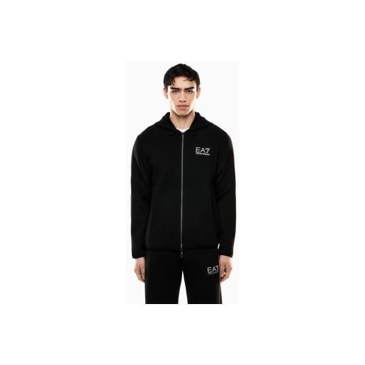 EA7 per uomo. 7m000671_af14146 felpa nera gold label [3252338], nero, casual, sportivo, multisport, poliestere