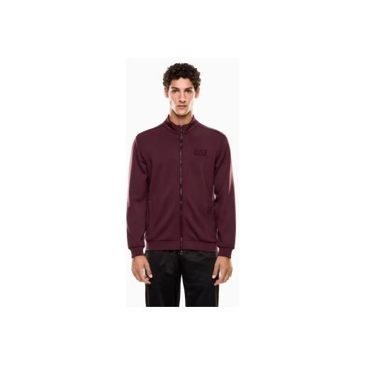 EA7 per uomo. 7m000759_af13865 felpa in interlock color bordeaux lux identity [3252602], casual, granata, poliestere