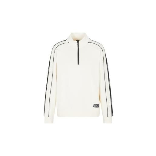 EA7 per uomo. 7m000971_af10377 felpa in misto cotone bianco logo series [3254045], casual, sportivo, multisport