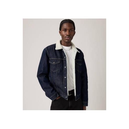 Levi's per uomo. 16365-0271 tipo sherpa trucker jacket dagli il blu [3255393], casual, cotone