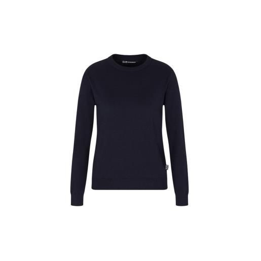 EA7 per donna. 7w000505_af19505 maglia da golf professionale blu navy [3255719], casual, cotone, lana, manica lunga
