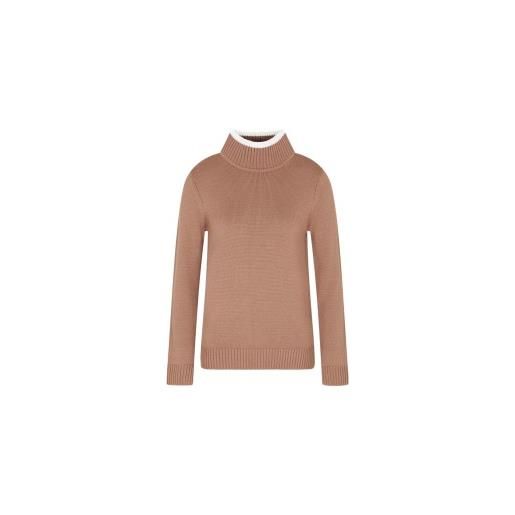 EA7 per donna. 7w000698_af17576 maglia marrone doposci [3256732], casual, lana, acrilico, manica lunga