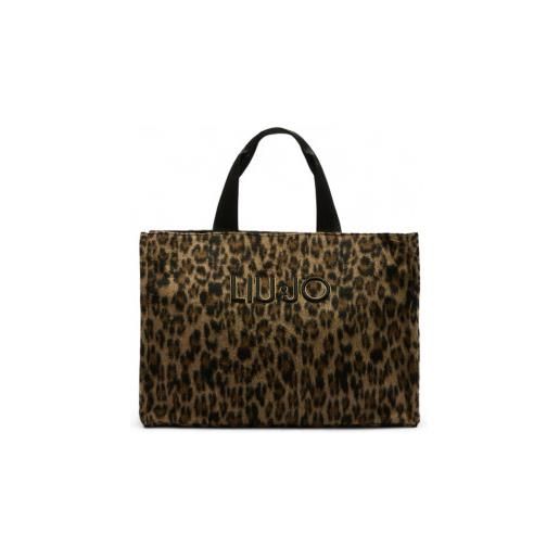 Liu Jo per donna. 2f5027-t6089 grande borsa tote marrone con stampa animalier [3259819], casual, animal print, poliestere