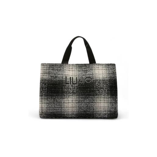 Liu Jo per donna. 2f5027-t6089 grande borsa tote nera con stampa animalier [3259821], nero, casual, poliestere