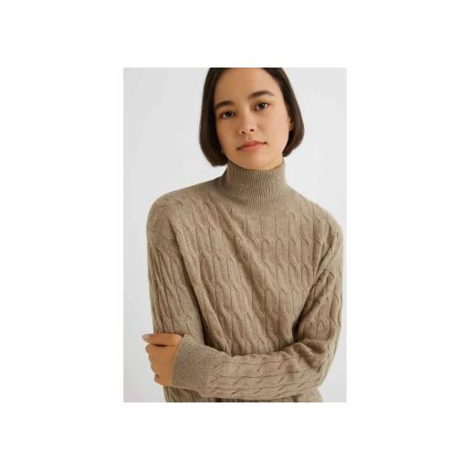 Marella per donna. 2523366094200 maglione a collo alto in misto cashmere color marrone aereo [3260081], casual, lana, chachemire