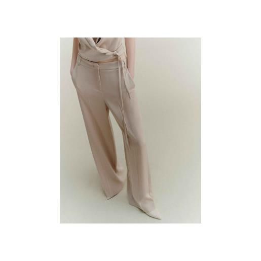 Marella per donna. 2523136061200 pantaloni in raso beige [3260107], casual, poliestere