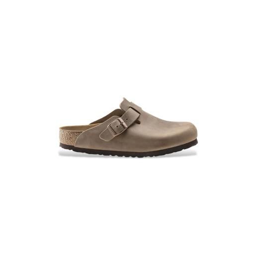 Birkenstock per uomo. 960811 zoccoli boston in pelle marrone [3260127], basso, nessuno, casual