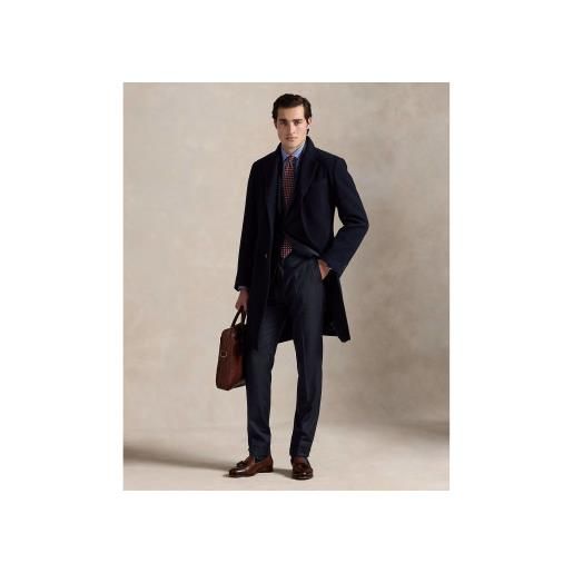 Polo Ralph Lauren per uomo. 715980052001 cappotto in melton blu navy a tre quarti [3260409], casual, lana