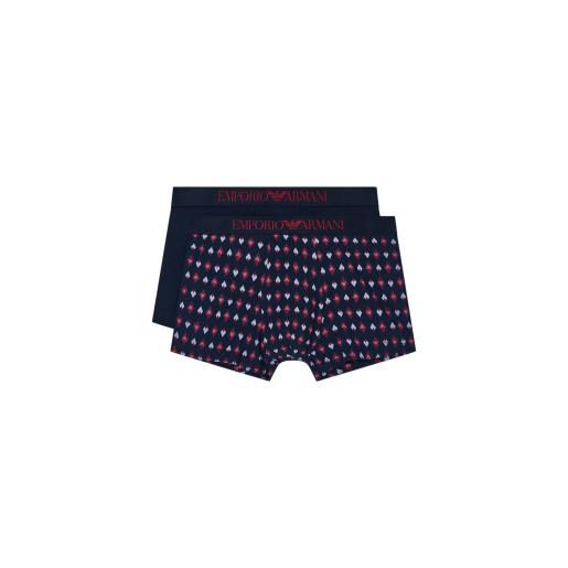 Emporio Armani per uomo. Em001014_af14994 set di 2 boxer in maglia mista blu navy [3268249], homewear, cotone