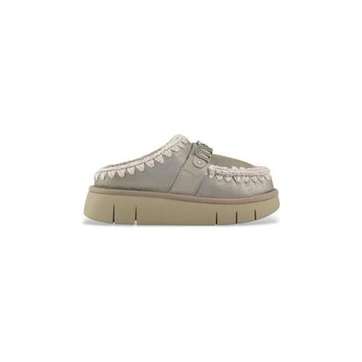 Mou per donna. Mu. Fw531001b zoccoli speciali in pelle grigia [3276579], 3 a 5cm, nessuno, casual, grigio