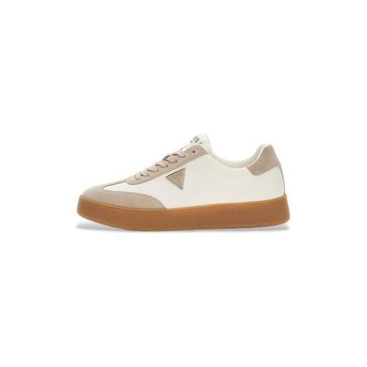 Guess per uomo. Fmtwimlea12 sneakers in pelle beige wiman [3276705], bianco, basso, stringhe, casual