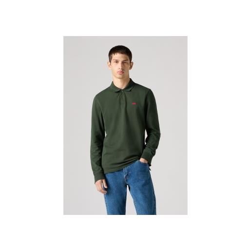 Levi's per uomo. A5797-0014 polo verde slim housemark [3278413], casual, cotone, manica lunga